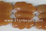 CFG520 15.5 inches 30*38mm carved animal red aventurine beads