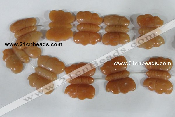 CFG520 15.5 inches 30*38mm carved animal red aventurine beads