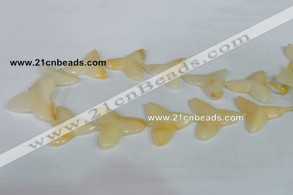 CFG521 15.5 inches 34*37mm carved flower yellow aventurine beads