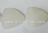 CFG525 15.5 inches 25*25mm carved triangle white jade beads