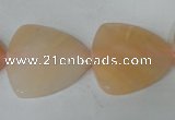 CFG526 15.5 inches 25*25mm carved triangle pink aventurine beads