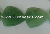 CFG531 15.5 inches 25*25mm carved triangle green aventurine beads