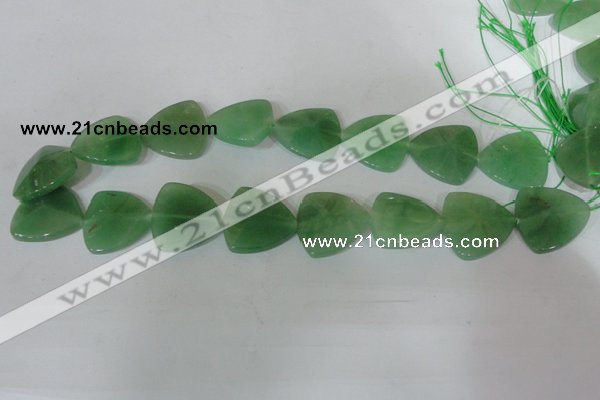 CFG531 15.5 inches 25*25mm carved triangle green aventurine beads