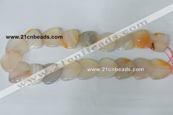 CFG535 15.5 inches 25*25mm carved triangle agate gemstone beads