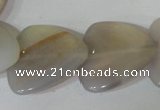CFG538 15.5 inches 25*25mm carved triangle grey agate beads