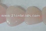 CFG539 15.5 inches 25*25mm carved triangle rose quartz beads