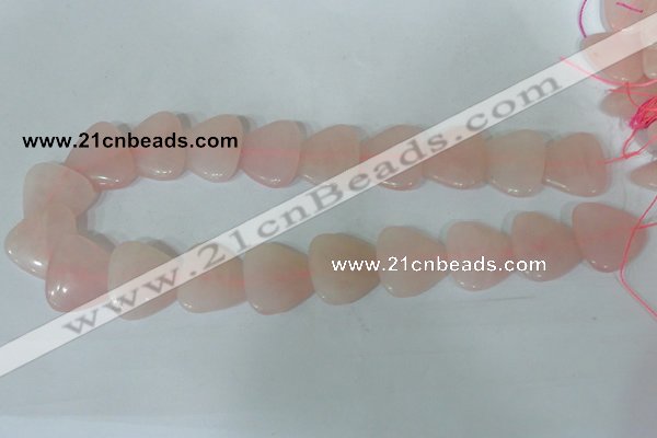 CFG539 15.5 inches 25*25mm carved triangle rose quartz beads