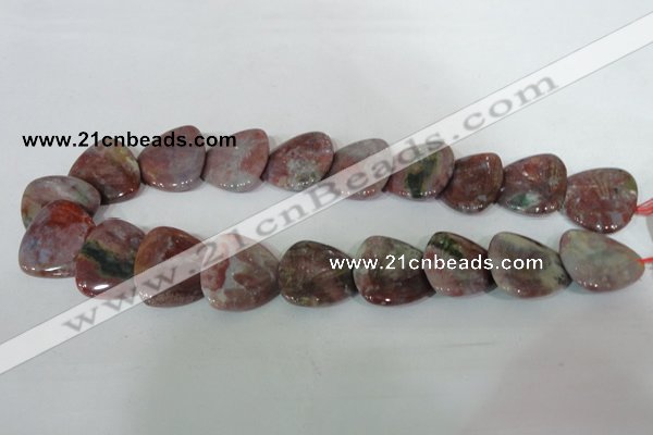 CFG541 15.5 inches 25*25mm carved triangle Indian agate beads