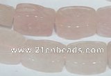 CFG546 15.5 inches 15*20mm carved brick rose quartz beads