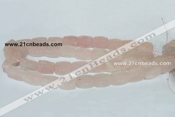 CFG546 15.5 inches 15*20mm carved brick rose quartz beads