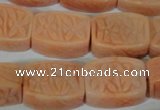 CFG548 15.5 inches 15*20mm carved brick red aventurine beads