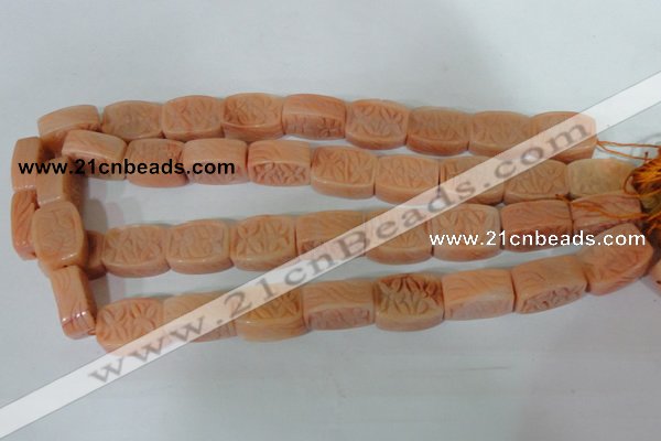 CFG548 15.5 inches 15*20mm carved brick red aventurine beads