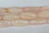 CFG553 15.5 inches 8*20mm carved rice rose quartz beads