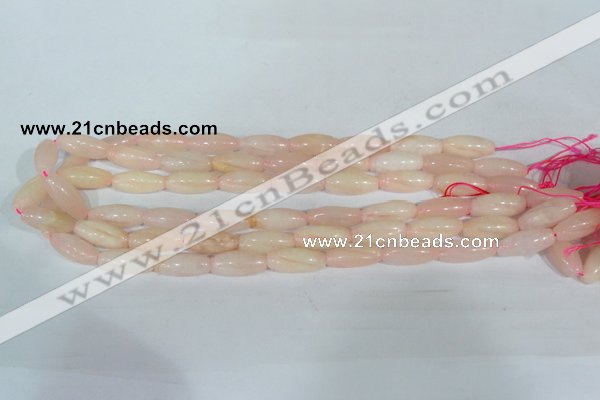 CFG553 15.5 inches 8*20mm carved rice rose quartz beads