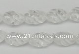 CFG56 15.5 inches 10*16mm carved rice white crystal gemstone beads