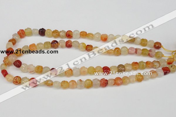 CFG57 15.5 inches 8*10mm carved pig-shaped agate gemstone beads