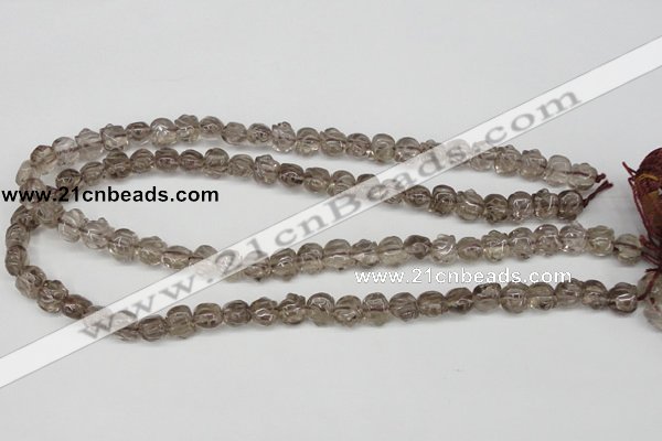 CFG60 15.5 inches 8*10mm carved pig-shaped smoky quartz beads