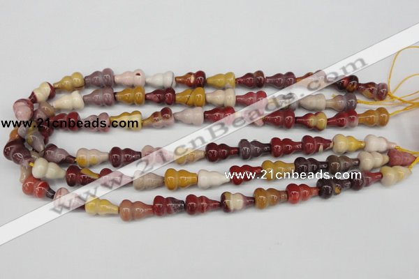 CFG62 15.5 inches 10*16mm carved calabash mookaite gemstone beads
