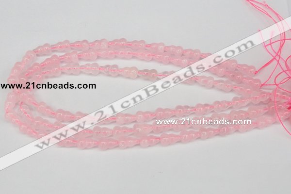 CFG63 15.5 inches 8*13mm carved calabash rose quartz beads