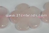 CFG653 15.5 inches 30mm carved flower rose quartz beads