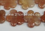 CFG655 15.5 inches 20mm carved flower red quartz beads