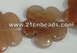 CFG656 15.5 inches 30mm carved flower red quartz beads