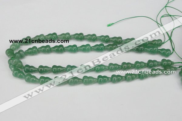 CFG66 15.5 inches 10*16mm carved calabash green aventurine beads