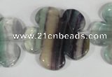 CFG662 15.5 inches 30mm carved flower fluorite gemstone beads