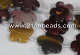 CFG684 15.5 inches 15mm carved flower mookaite gemstone beads