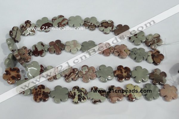 CFG688 15.5 inches 20mm carved flower artistic jasper beads