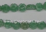 CFG70 15.5 inches 10mm carved flower green aventurine beads