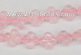 CFG72 15.5 inches 11*11mm carved flower rose quartz gemstone beads