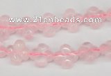 CFG72 15.5 inches 11*11mm carved flower rose quartz gemstone beads