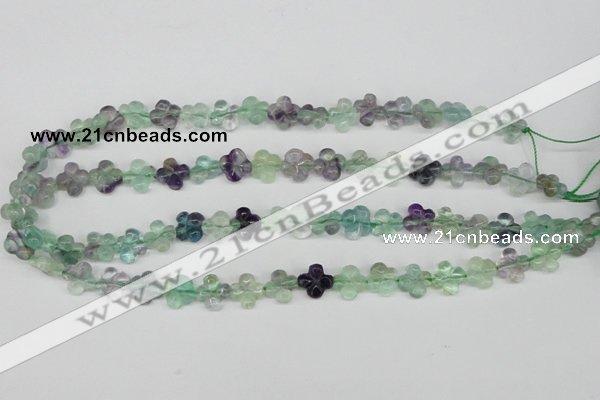 CFG73 15.5 inches 11*11mm carved flower fluorite gemstone beads