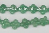 CFG74 15.5 inches 11*11mm carved flower green aventurine beads