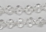CFG75 15.5 inches 11*11mm carved flower white crystal beads