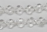 CFG75 15.5 inches 11*11mm carved flower white crystal beads