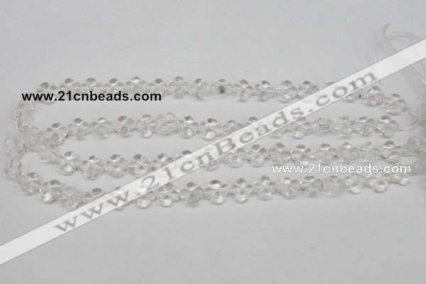 CFG75 15.5 inches 11*11mm carved flower white crystal beads