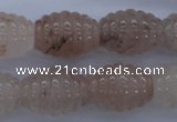 CFG751 15.5 inches 15*20mm carved rice natural pink quartz beads