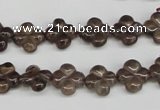 CFG76 15.5 inches 11*11mm carved flower smoky quartz beads