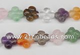 CFG77 15.5 inches 11*11mm carved flower mixed gemstone beads