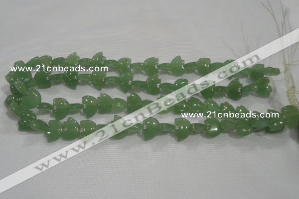 CFG772 15.5 inches 10*15mm carved animal green aventurine beads