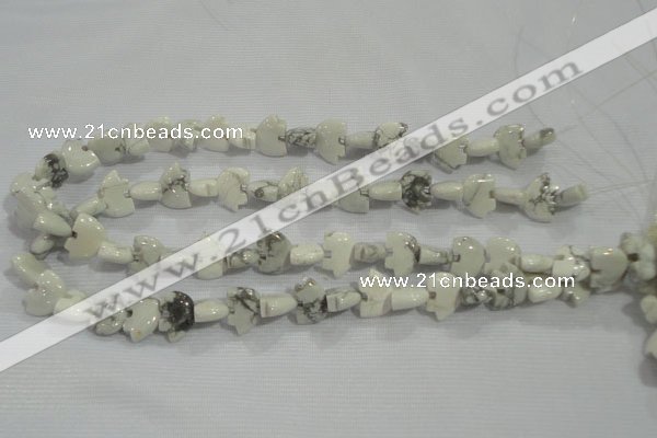 CFG774 15.5 inches 10*15mm carved animal white howlite beads