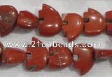 CFG777 15.5 inches 10*15mm carved animal red jasper beads