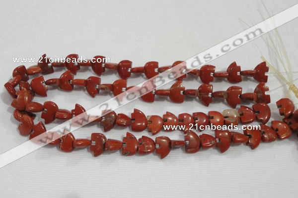 CFG777 15.5 inches 10*15mm carved animal red jasper beads