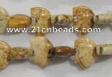 CFG778 15.5 inches 10*15mm carved animal picture jasper beads