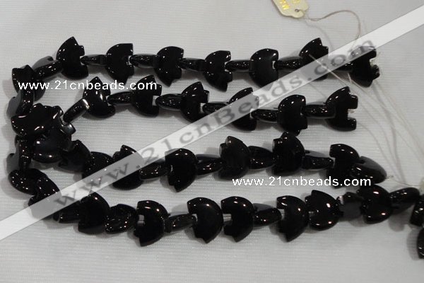 CFG791 12.5 inches 14*18mm carved animal black agate gemstone beads