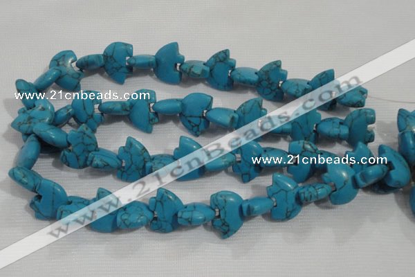 CFG793 12.5 inches 14*18mm carved animal synthetic turquoise beads