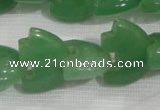 CFG798 12.5 inches 14*18mm carved animal green aventurine beads