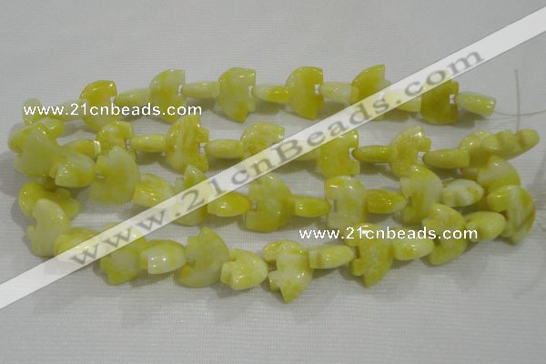 CFG800 12.5 inches 14*18mm carved animal lemon jade beads